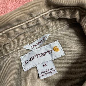 Carhartt Button Up Collar Long Sleeved Original Fit Heavy 100% Cotton Brown